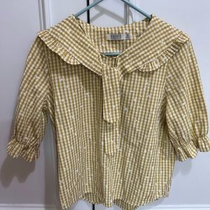 Big collar tie bow shirt blouse Japan Korean snidel Lolita S